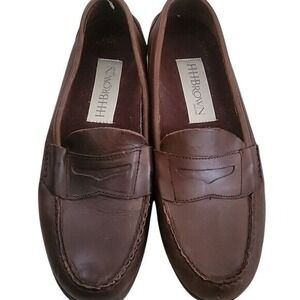 H.H. Brown Leather Loafers Mens Dress Shoes Slip On Casual Brown‎ officecore